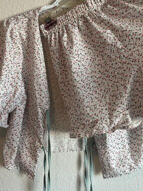 Pink and Green Floral Top and Shorts Set